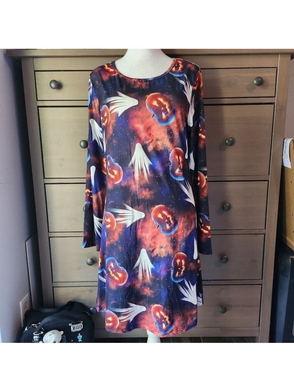 HALLOWEEN Pumpkin Galaxy Print Women's Dress